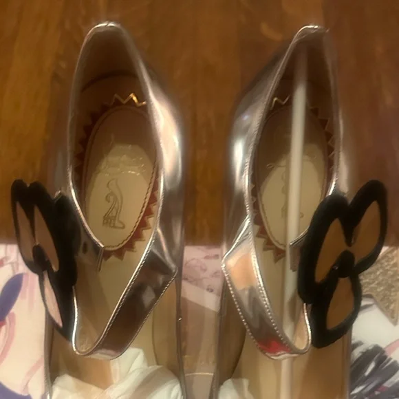 LIKE NEW Christian Louboutin Pensee 20th Anniversary 120 Silver Metallic Pumps - Picture 11 of 16